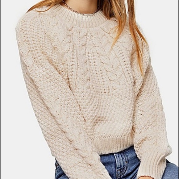 Nwt Topshop Cable Knit Jumper Sweater 